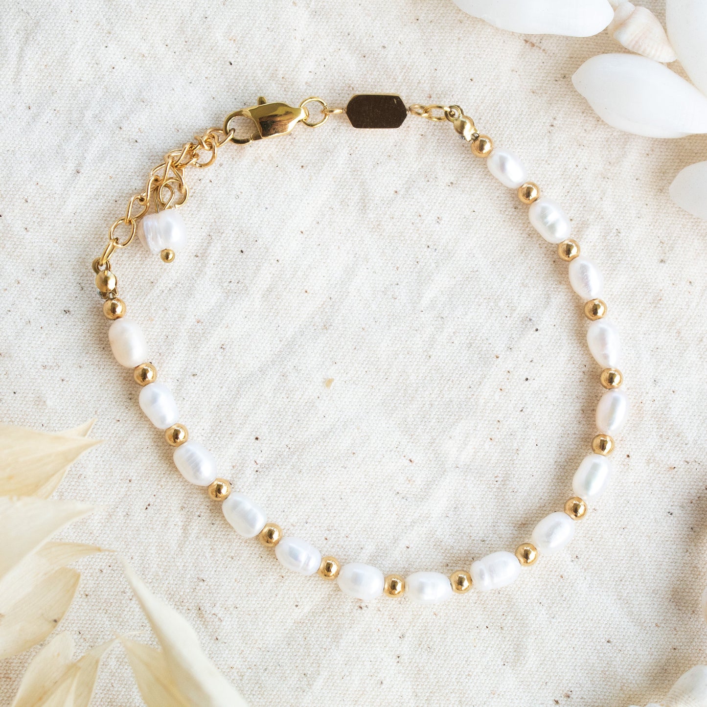 Gold and pearl Sacred Shore Bracelet