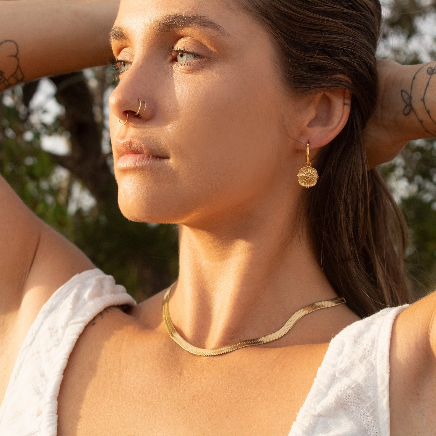 Gold snake chain necklace