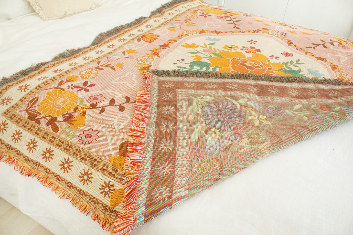 Bohemain Flower Blanket / Picnic Rug