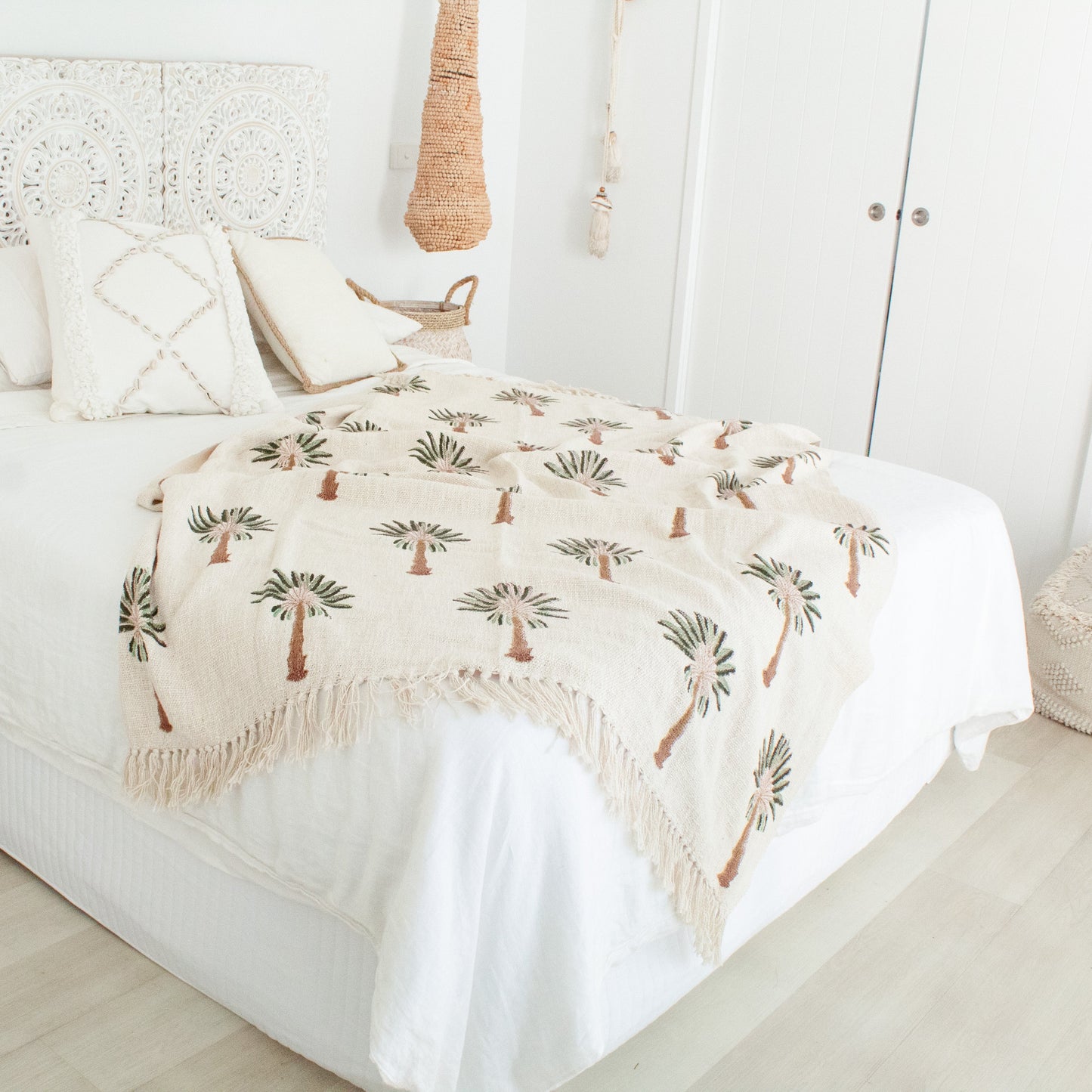 Tropical Palm Throw Blanket