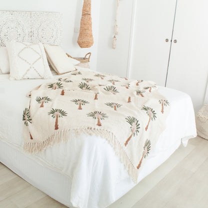 Tropical Palm Throw Blanket