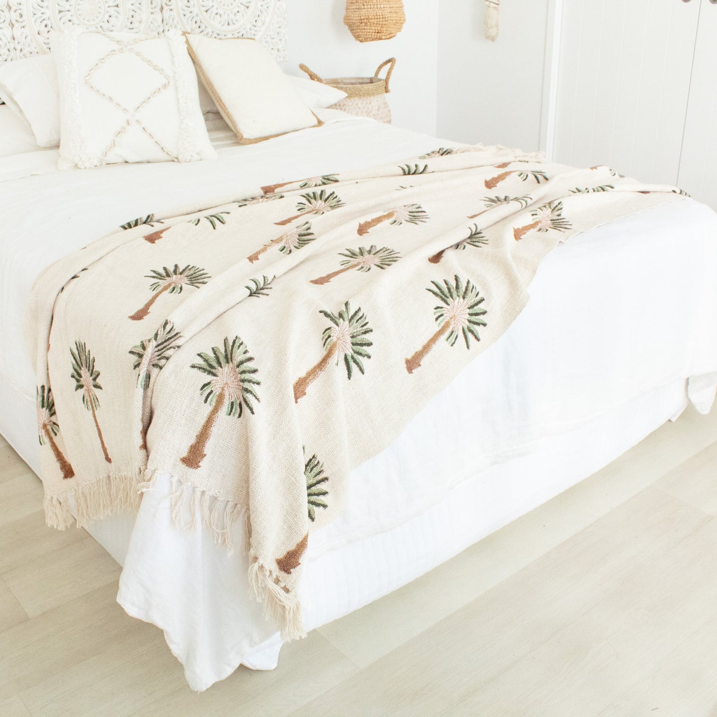 Tropical Palm Throw Blanket