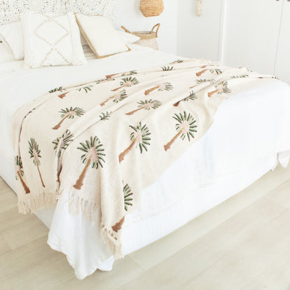 Tropical Palm Throw Blanket