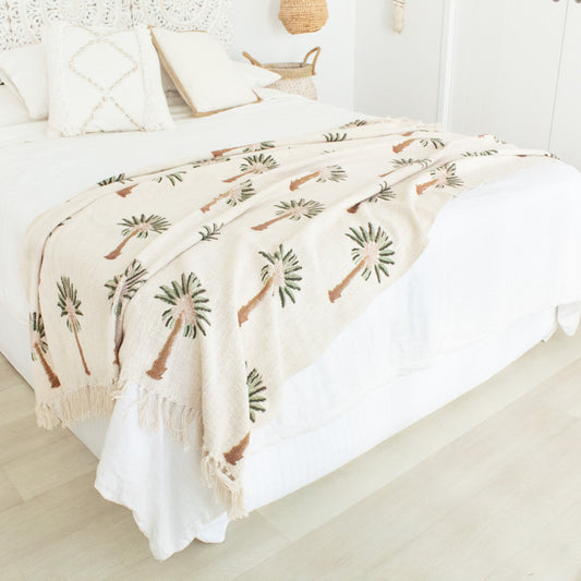 Tropical Palm Throw Blanket