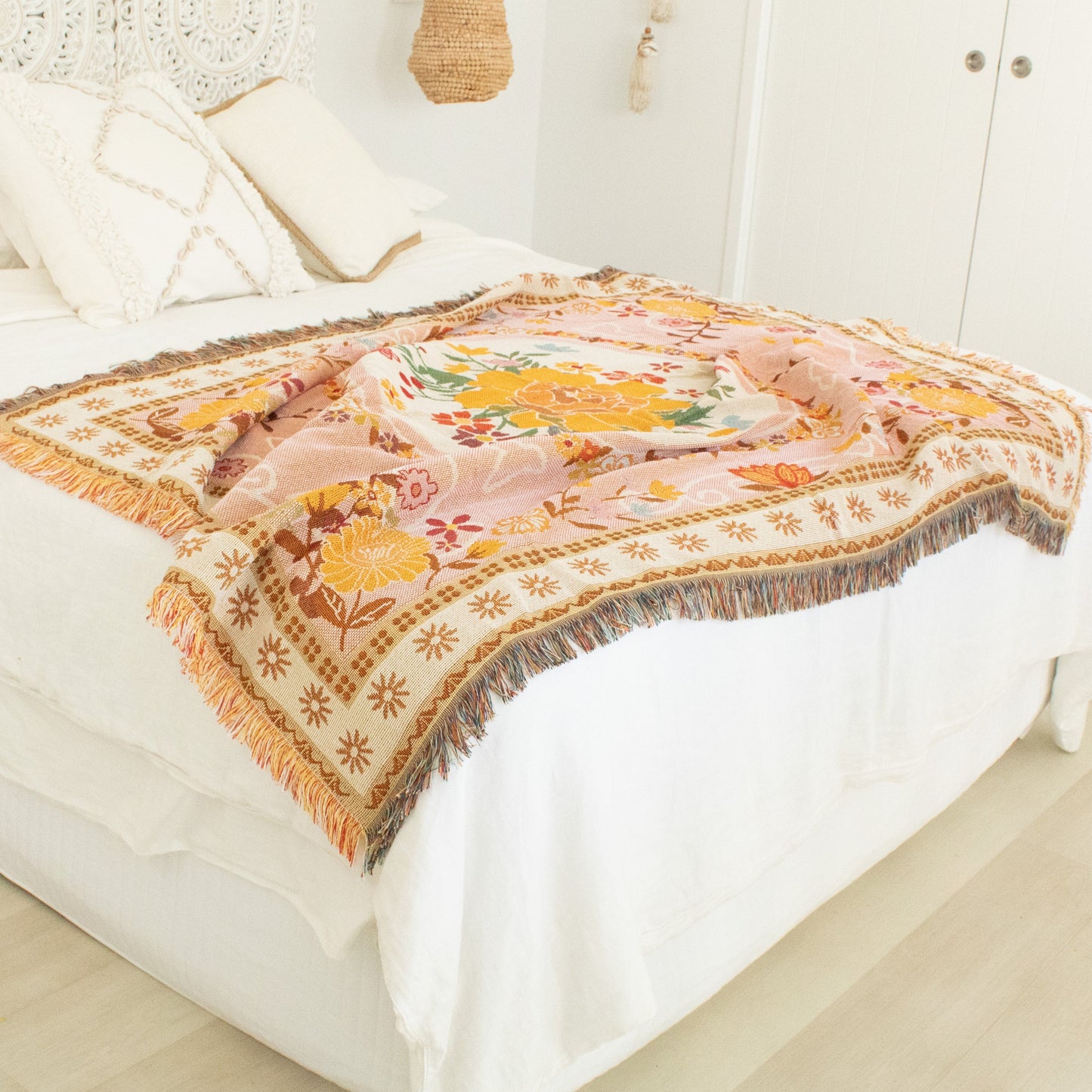 Bohemain Flower Blanket / Picnic Rug