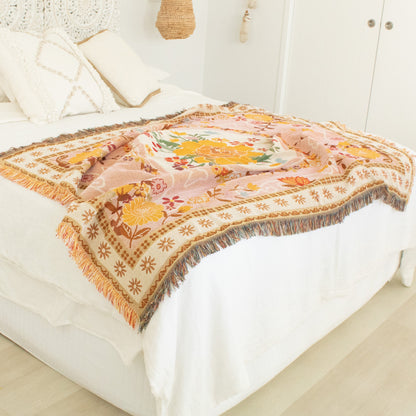 Bohemain Flower Blanket / Picnic Rug