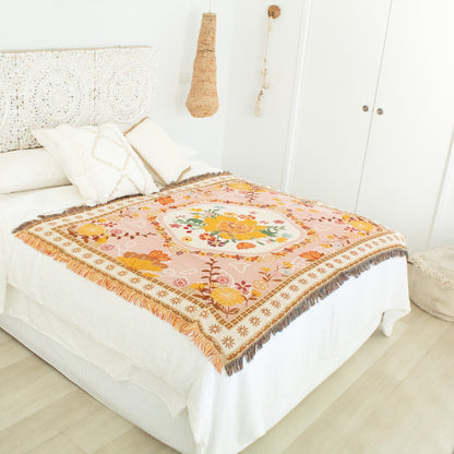 Bohemain Flower Blanket / Picnic Rug