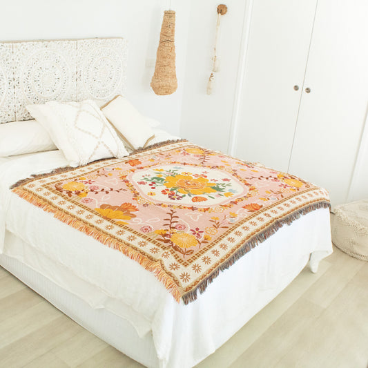 Bohemain Flower Blanket / Picnic Rug
