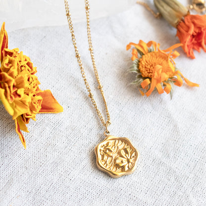 Gold Native Flower Necklace
