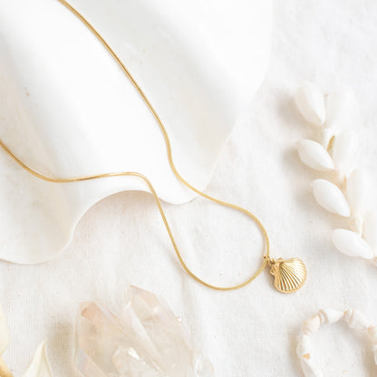 Gold ocean shell necklace