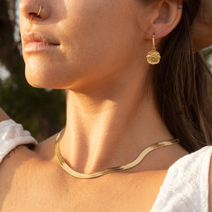 Gold snake chain necklace