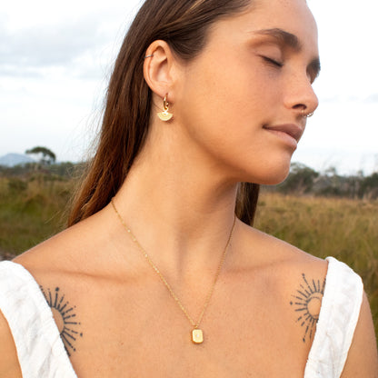 Gold Bohemian Fan Earrings