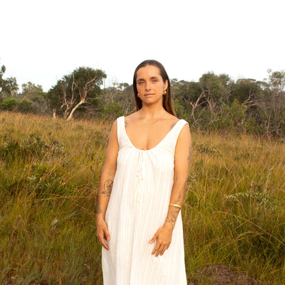 Woman in white dress