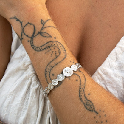 Silver Sun Temple Bangle bracelet