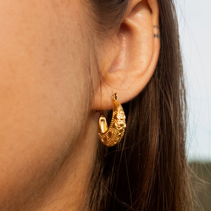 Gold Heart Boheme hoop earrings