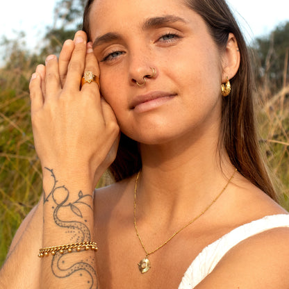 Gold heart boheme earrings