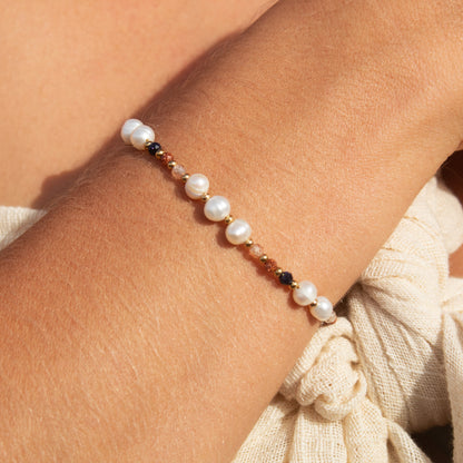 Pearl and gemstone bracelet