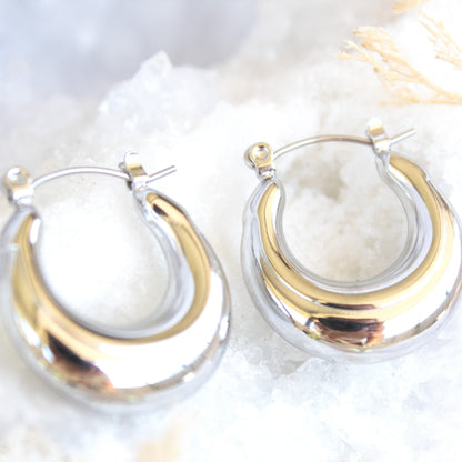 Akal silver-tone chunky hoop earrings