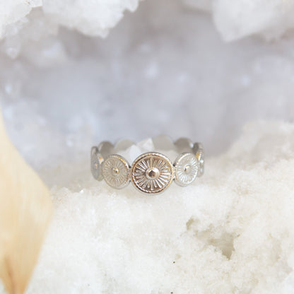 Silver Sun Temple ring
