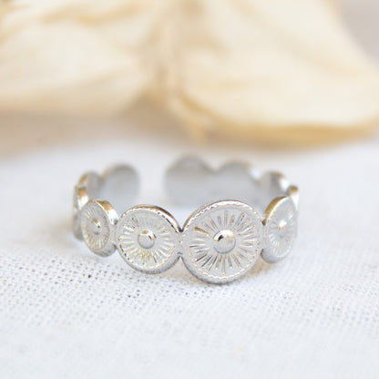 Silver Sun Temple ring