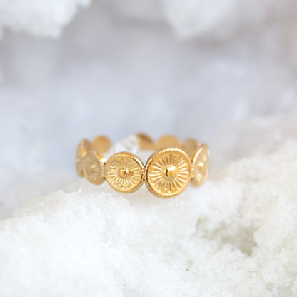 Gold Sun Temple Ring