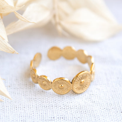 Gold Sun Temple ring