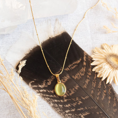 Gold Green Orbis Necklace