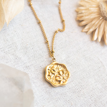 Gold Native Flower Necklace