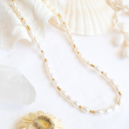 Divine Depths pearl and gold necklace