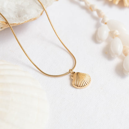 Gold shell necklace