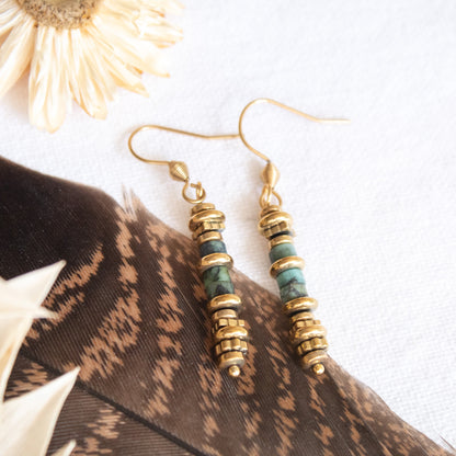 Arden Soul gold earrings with turquoise beads