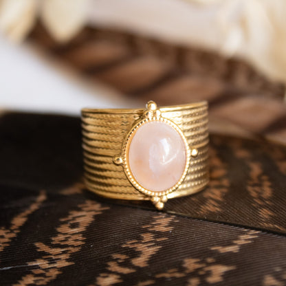 Halo Dream Ring with Rose Quartz