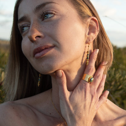 Arden Soul gold and green earrings