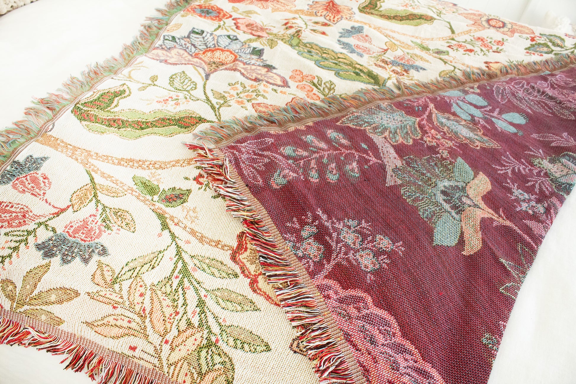 Sage & Blossom picnic rug with floral pattern