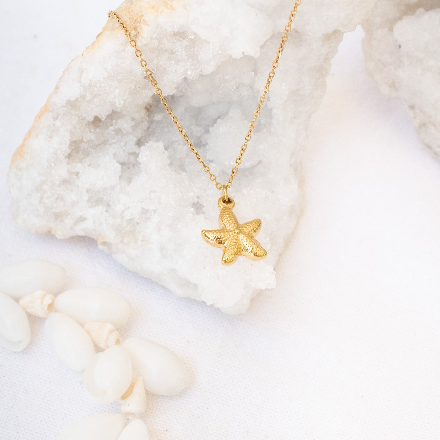 Gold-tone starfish necklace