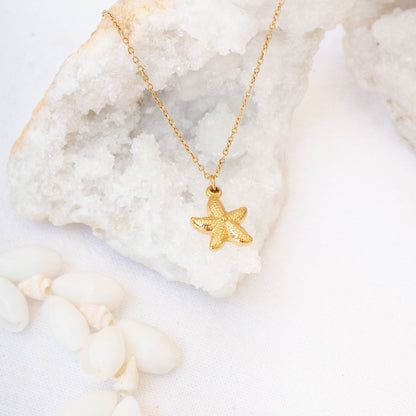 Gold-tone starfish necklace