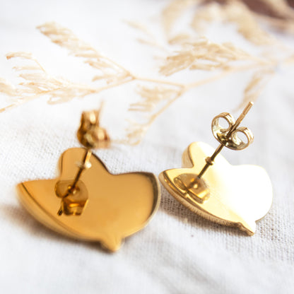 Sacred Dream gold heart stud earrings