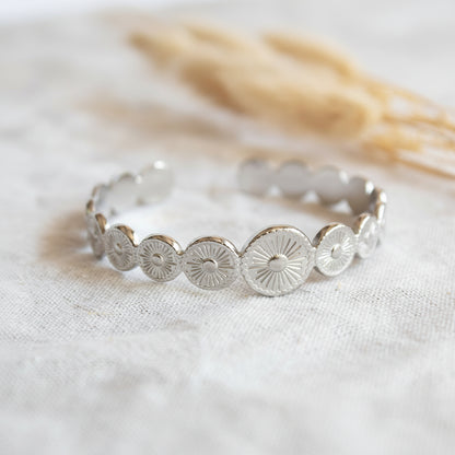 Silver Sun Temple Bangle