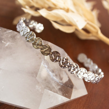 Textured silver Alchemy Bangle