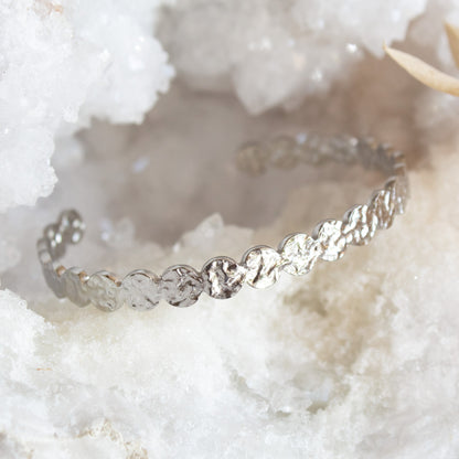 Textured silver Alchemy Bangle